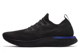 Nike Epic React Flyknit Negras y detalle Azul